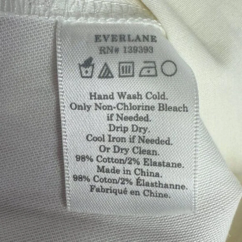 Everlane The Wide Leg High Rise Cotton Work Preppy Pant Off White 4 - Picture 7 of 7